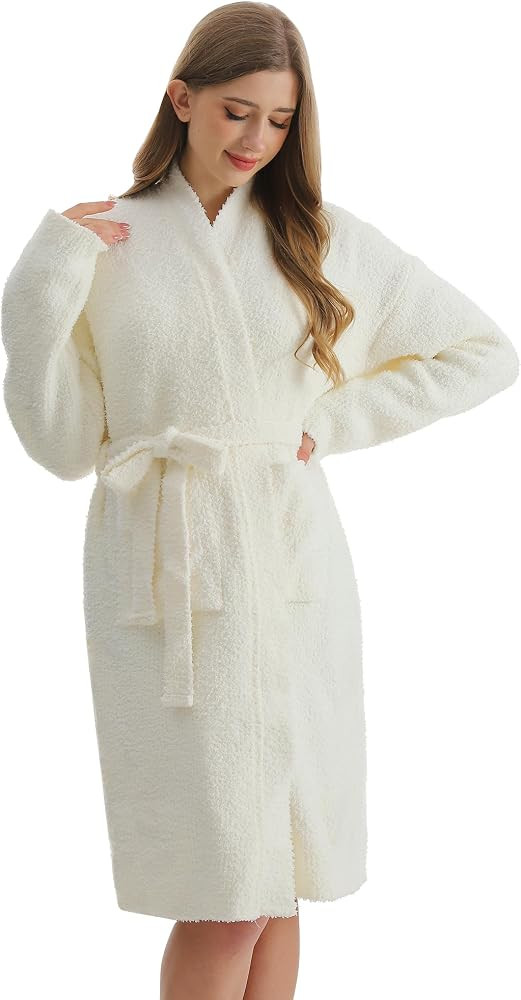 bearberry Cozy Robe Lightweight Soft Plush Bathrobe with Pockets for Women | Amazon (US)