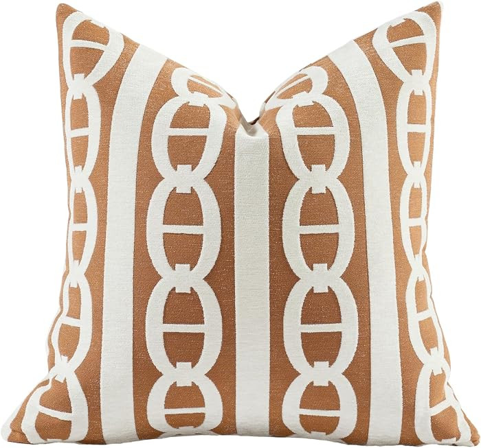 Croker Horse New 18x18'' inches Throw Pillow Cushion Covers - Pignose Horseshoe Orange Color Chenille Jacquard Embroidery Luxury Modern Style Couch Sofa Bed Pillow Cover for Living Room Bedroom | Amazon (US)