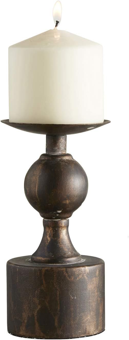47th & Main Distressed Rustic Metal Candle Holder, Small, Bronze | Amazon (US)