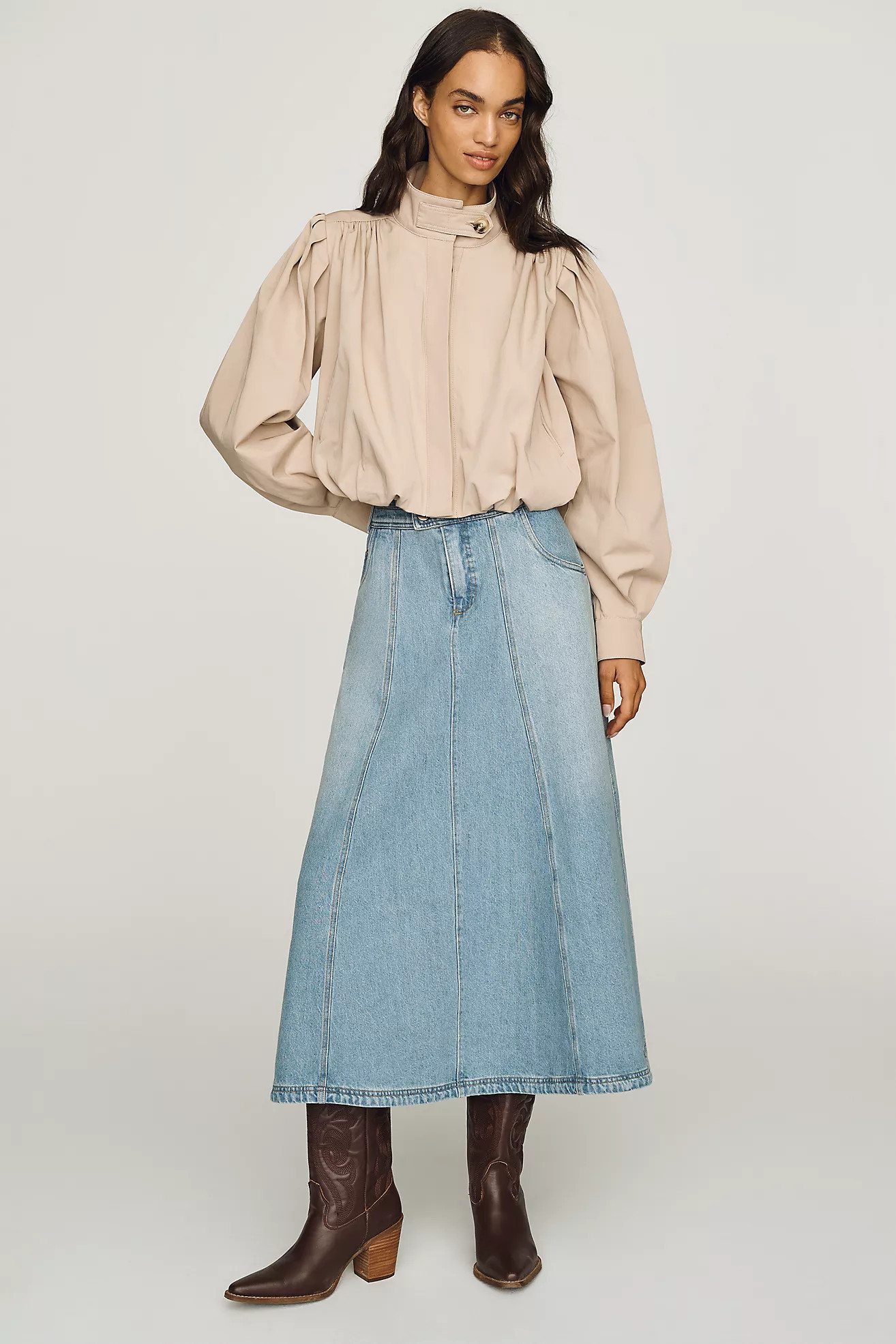 Pilcro Denim A-Line Maxi Skirt | Anthropologie (US)