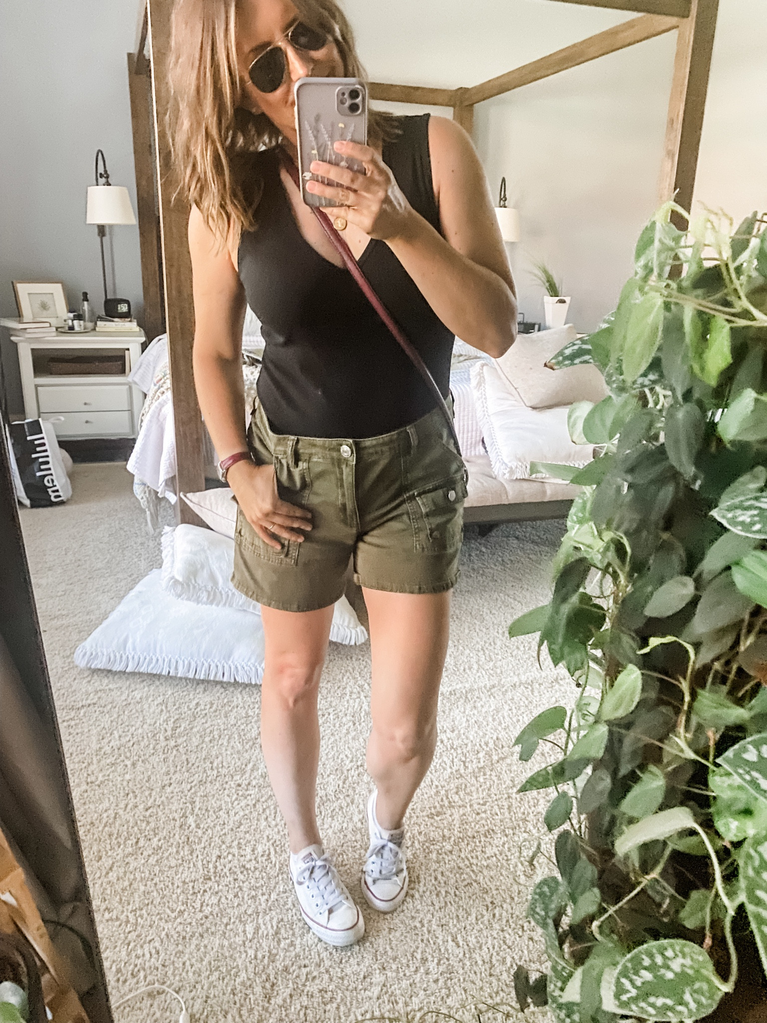 Campus tour day, so we go for comfort over all else.
These shorts—always a winner.
The new tank was a last minute snag at Target because my trust black tank had a hole in it. I’ve got to say, I’m impressed. Flattering cut, thick but soft material. Only drawback is it’s a bodysuit which isn’t my fave, but it’s workable.
Super budget friendly too.


#LTKOver40 #LTKSeasonal #LTKFindsUnder50