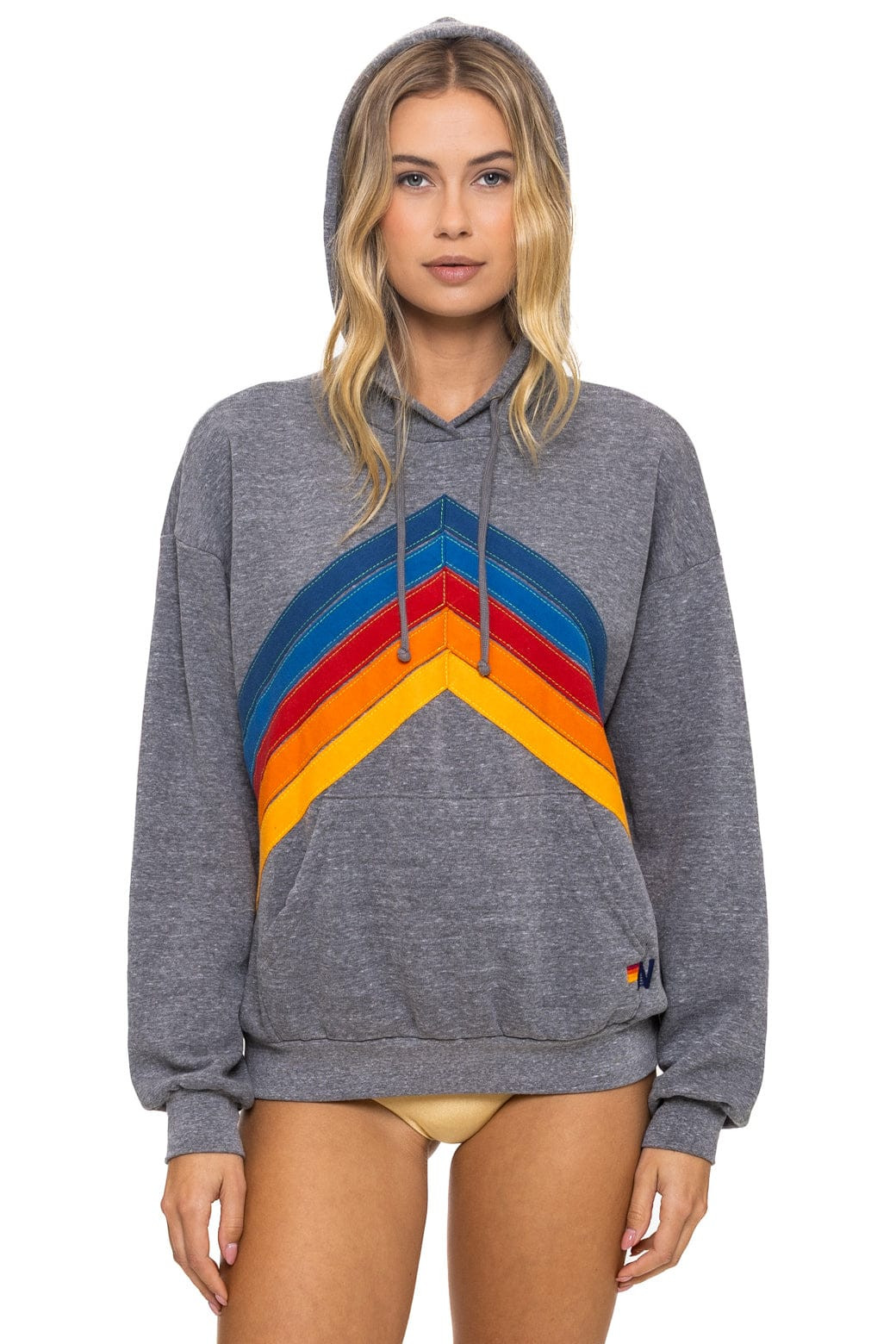 MOUNTAIN STITCH CHEVRON PULLOVER HOODIE RELAXED - HEATHER GREY | Aviator Nation