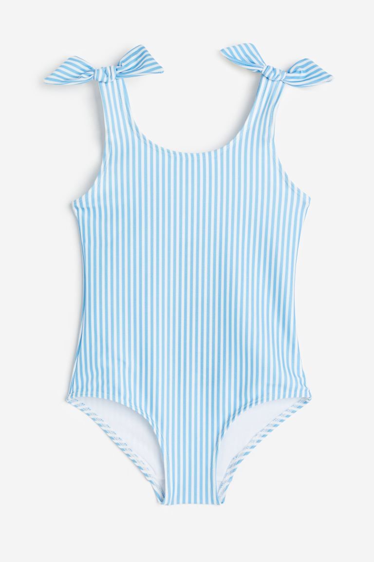 Patterned Swimsuit - Light blue/striped - Kids | H&M US | H&M (US + CA)
