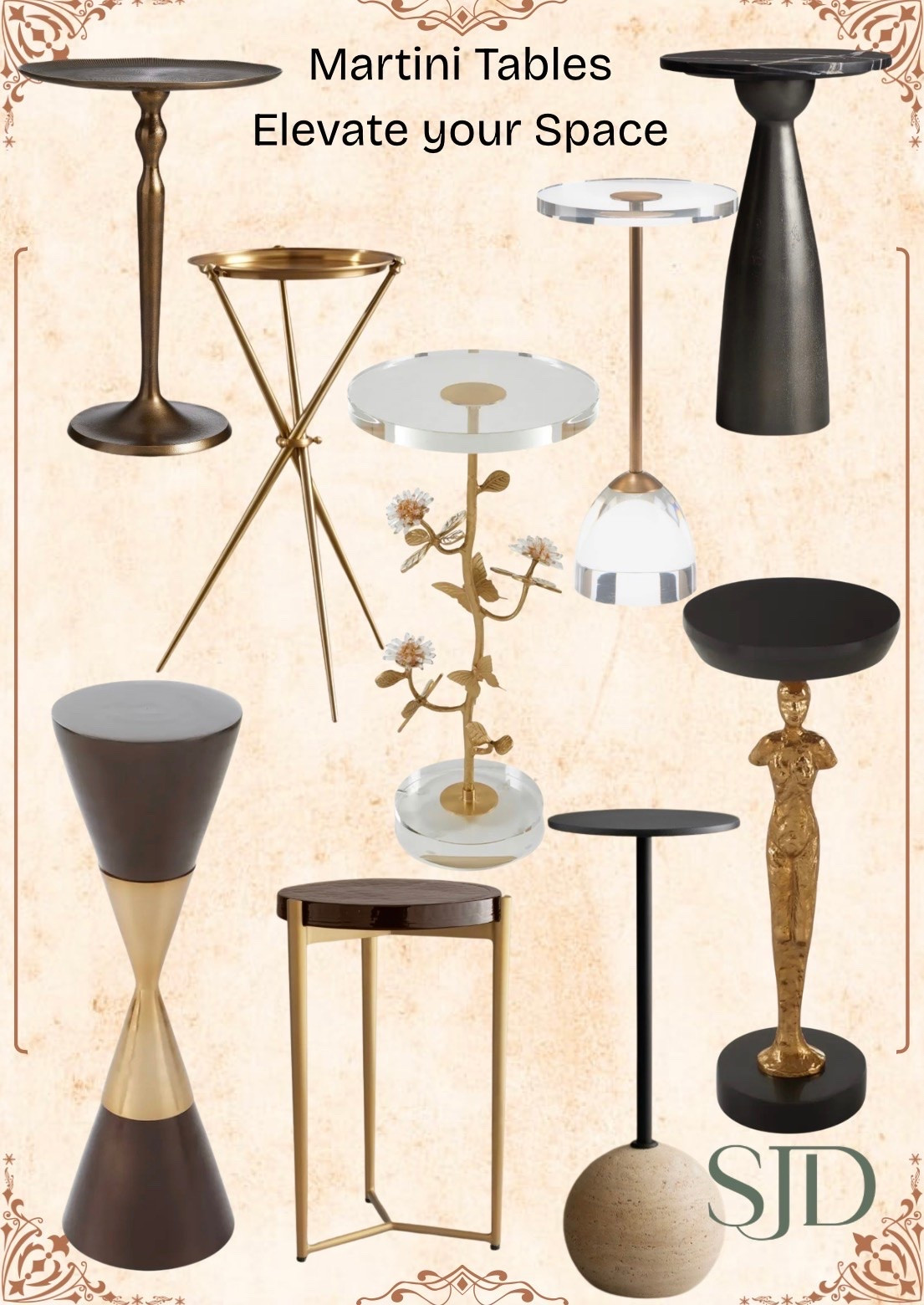 Martini tables are the little luxury your space didn’t know it needed ✨
From sculptural silhouettes to mixed metals and statement bases, these pieces add instant sophistication to living rooms, bedrooms, reading corners, and styled entertaining spaces. Small footprint. Big design impact.

Which style are you choosing — modern, organic, glam, or artistic? 🤍🖤

#SJDDesigns #MartiniTable #AccentTable #LuxuryInteriors #InteriorStyling

#LTKHome