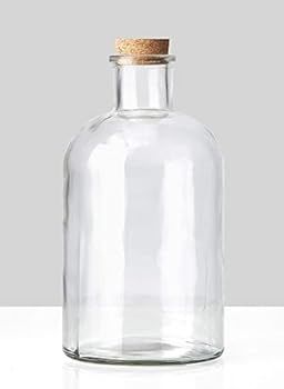 Serene Spaces Living Decorative Clear Glass Bottle Vases with Cork Stoppers, Vintage Wedding Deco... | Amazon (US)