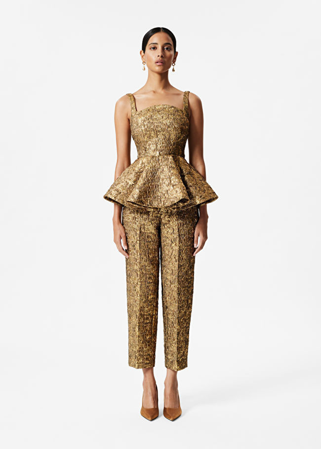 Metallic Jacquard Peplum Top | & Other Stories (EU + UK)