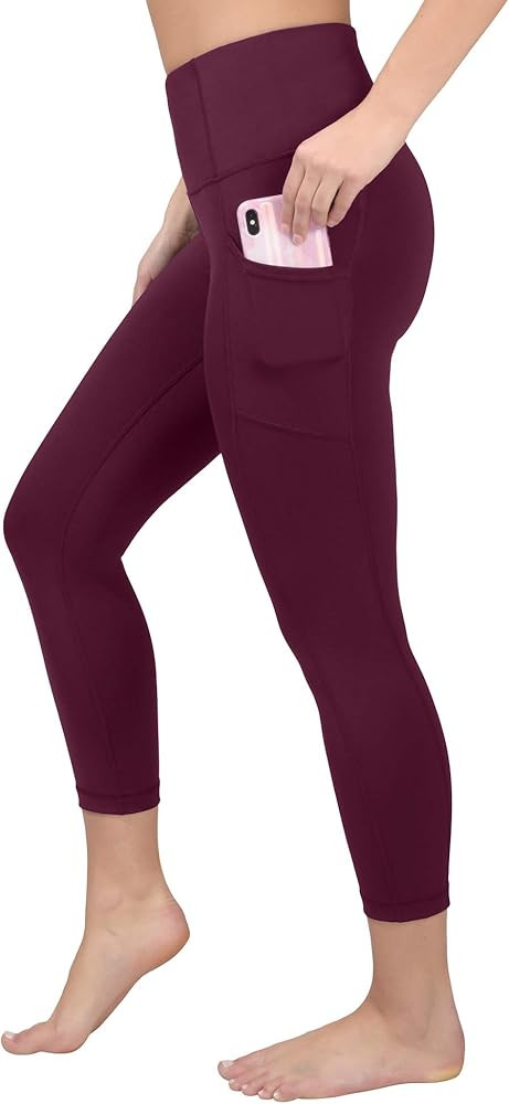High Waist Squat Proof Yoga Capris with Side Pocket | Amazon (US)