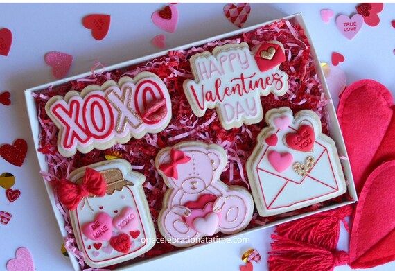 Valentines Cookie Set-5 Valentines Gift Box Valentines | Etsy | Etsy (US)