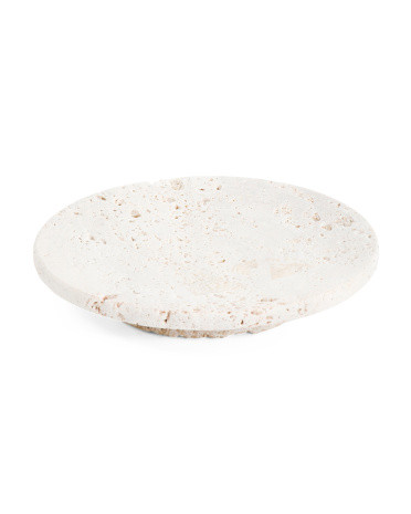 Travertine Round Pedestal Soap Dish | TJ Maxx