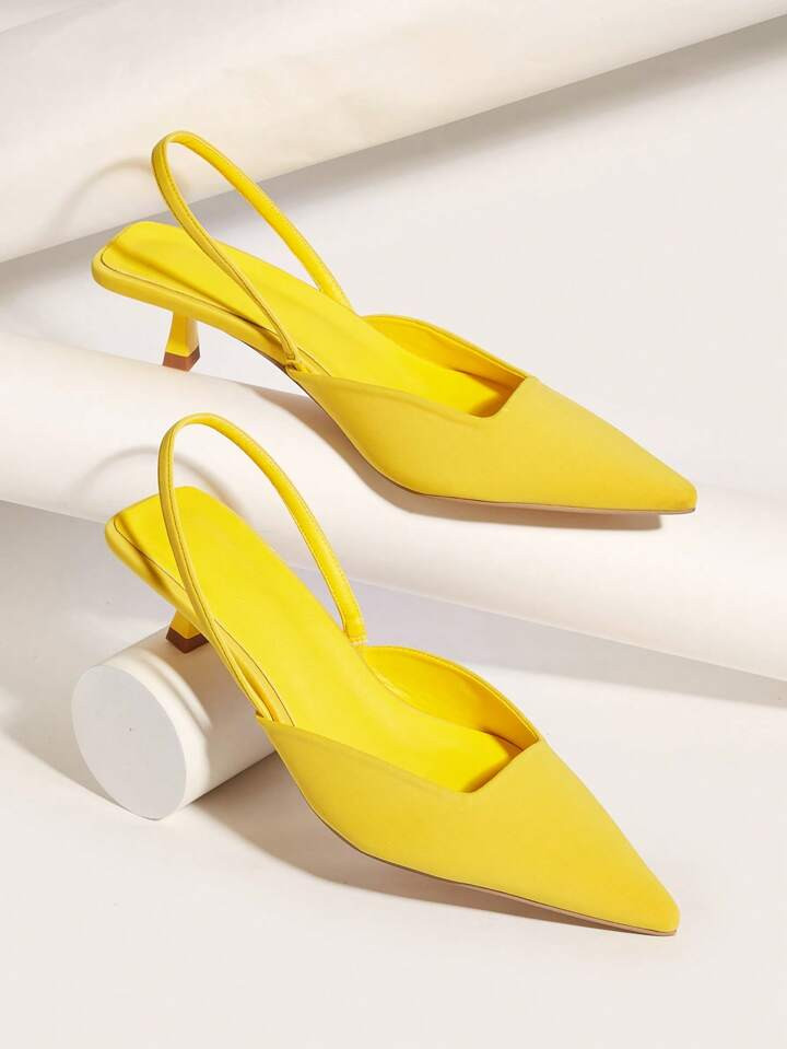 $15.17     
    $24.00
   
  -37%
       Women's Solid Color Kitten Heels, Elegant Pointed High H... | SHEIN