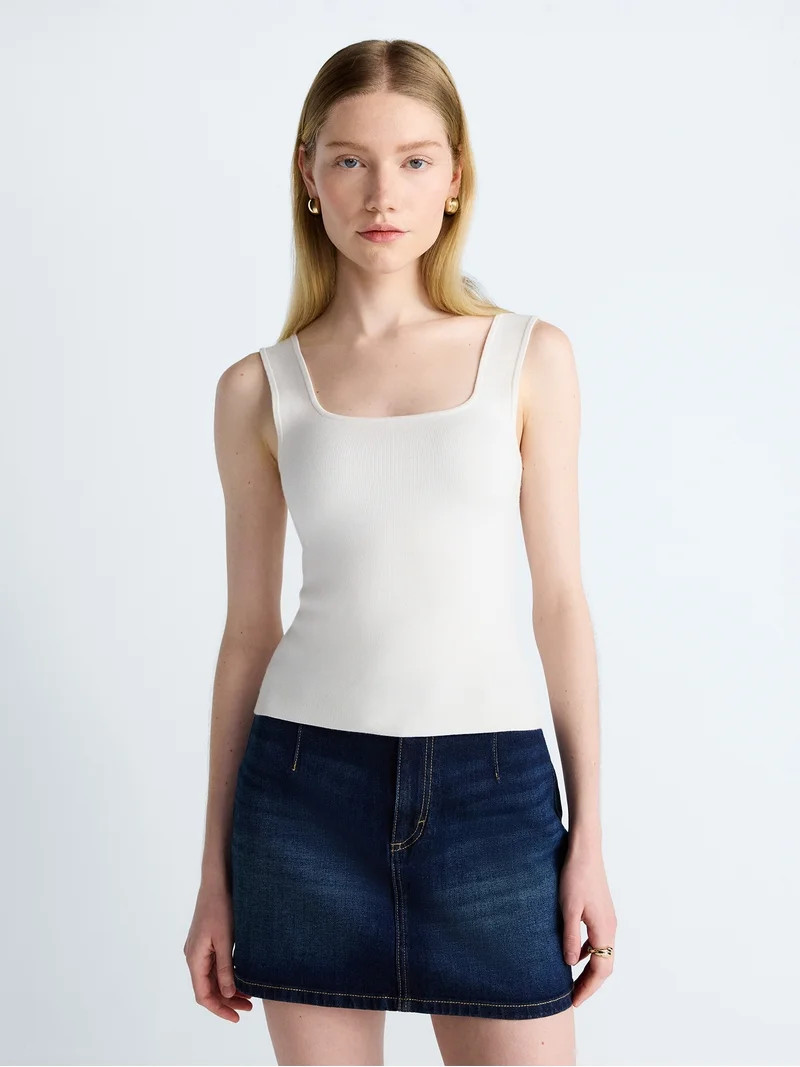 Scoop Women's Square Neck Sweater Tank Top, Sizes XS-XXL | Walmart (US)