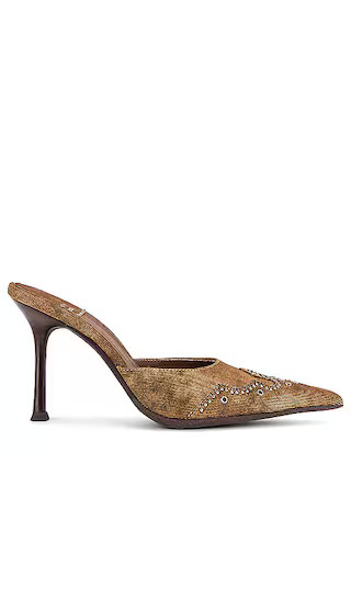 Bite-Me Mule in Tan Denim | Revolve Clothing (Global)