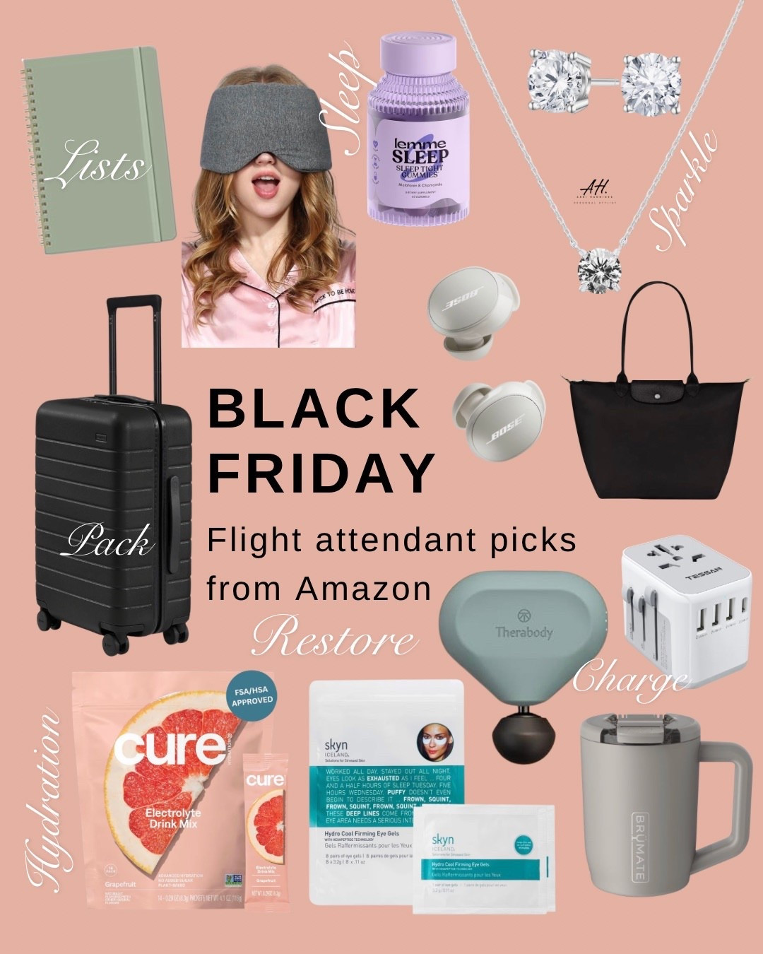 Black Friday deals for flight attendants and frequent travelers. 

#travel #blackfriday #deals #sale #carryon #suitcase #theragun #eyemask #earbuds #sleepmask #diamondearrings 

#LTKGiftGuide #LTKTravel #LTKCyberWeek