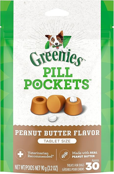 Greenies Pill Pockets Small Size Soft Dog Treats for Tablets, with Real Peanut Butter, Made With ... | Amazon (US)