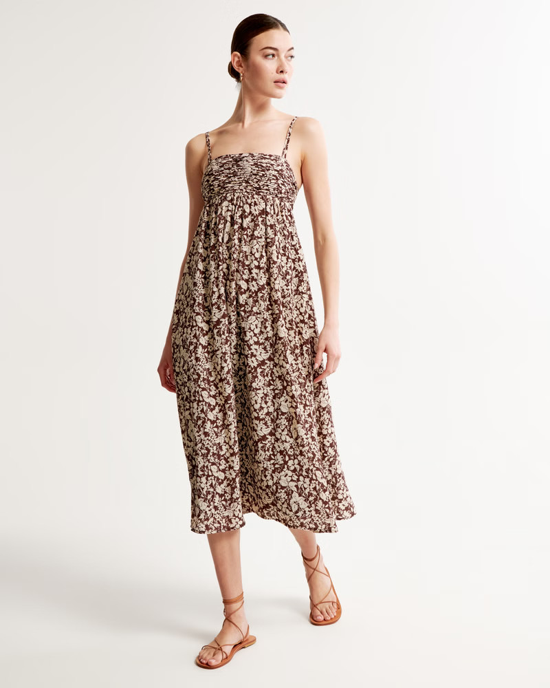 Crinkle Textured Maxi Dress | Abercrombie & Fitch (US)