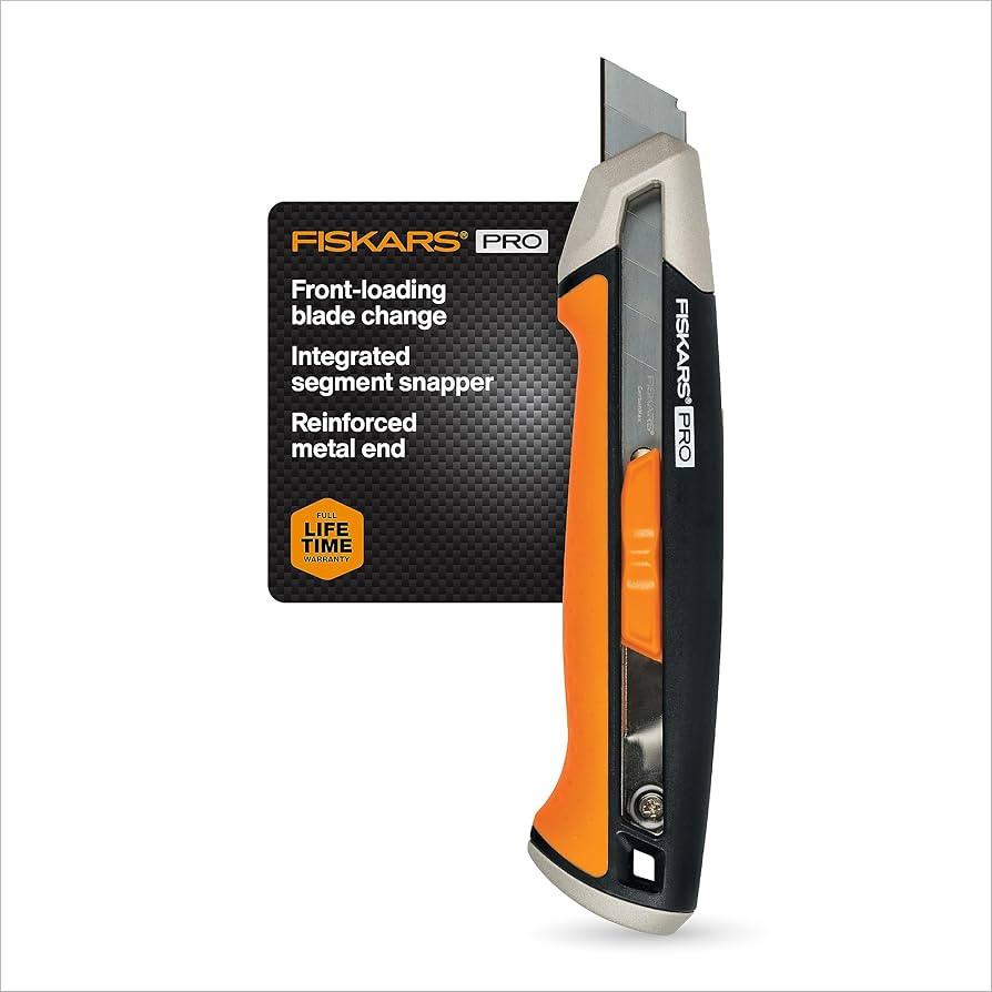 Fiskars 770210-1001 Pro Utility Knife, Snap 18 mm, Orange/Black | Amazon (US)