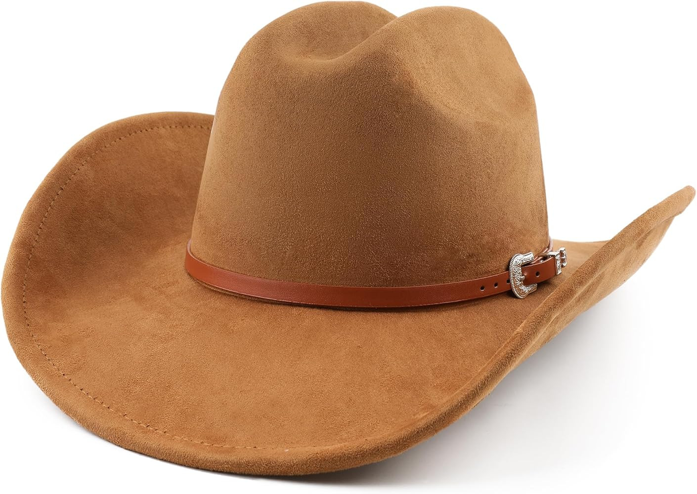Big Wide Brim Cowboy Hat for Women Men Felt Western Cowgirl Hats | Amazon (US)