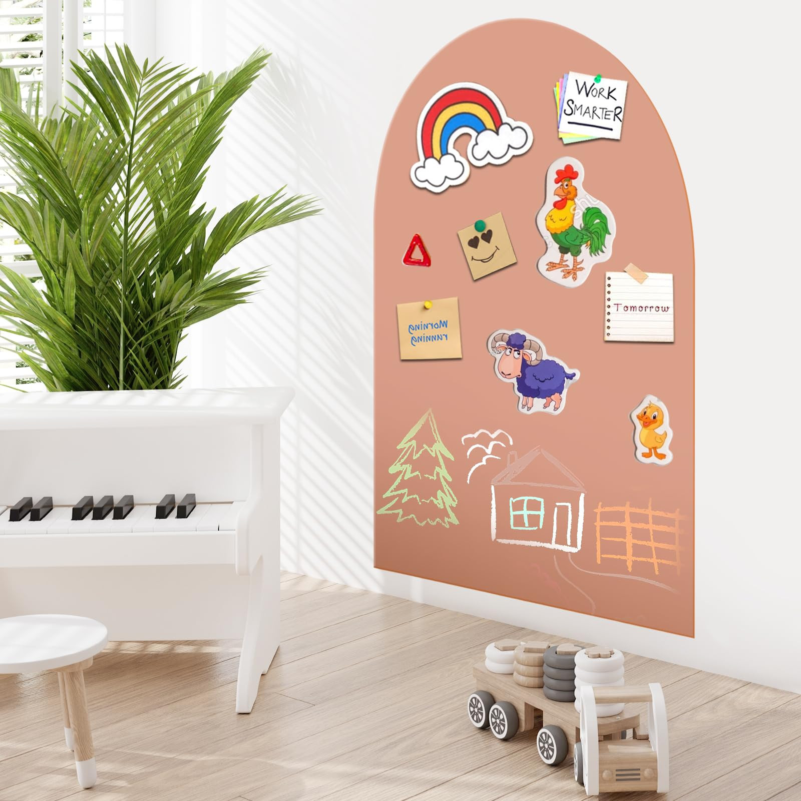 Magnetic Wall Decal Arch, 31" x 39" Magnetic Chalk Board Sticker for Kids, Playroom, Home (Milk T... | Amazon (US)