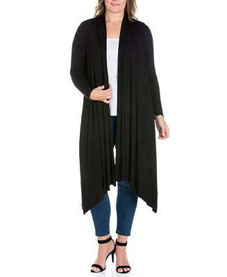 Women's Plus Size Extra Long Open Front Cardigan | Macy's