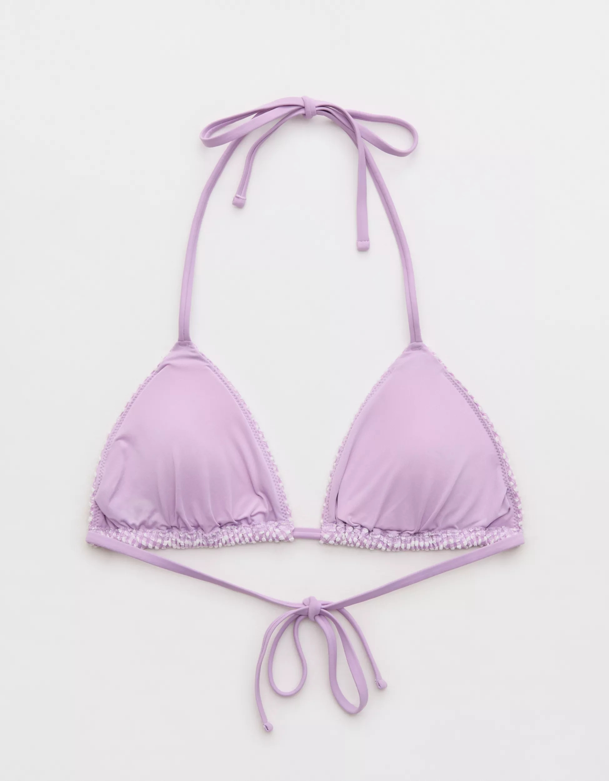 Aerie Seersucker String Triangle Bikini Top | Aerie