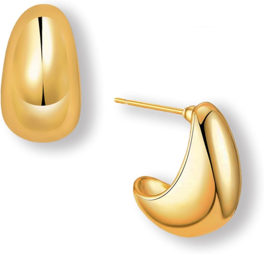 Hagpal Tear Drop Earrings Chunky Teardrop Hoop Earrings For Girls Teardrop Earrings For Women Chr... | Amazon (US)