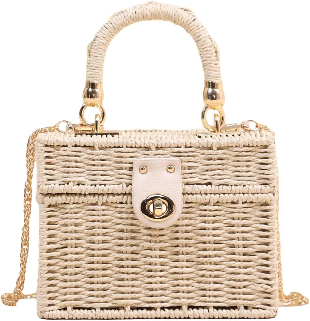 Women's Top Handle Straw Handbags Crossbody Bag Summer Basket | Walmart (US)