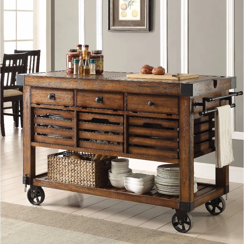 Belfield Wood & Metal Kitchen Cart | Wayfair North America