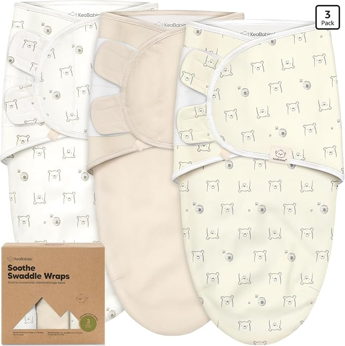 KeaBabies 3-Pack Organic Baby Swaddle Sleep Sacks - Swaddles for Newborns, Infant 3-6 Months, Bab... | Amazon (US)