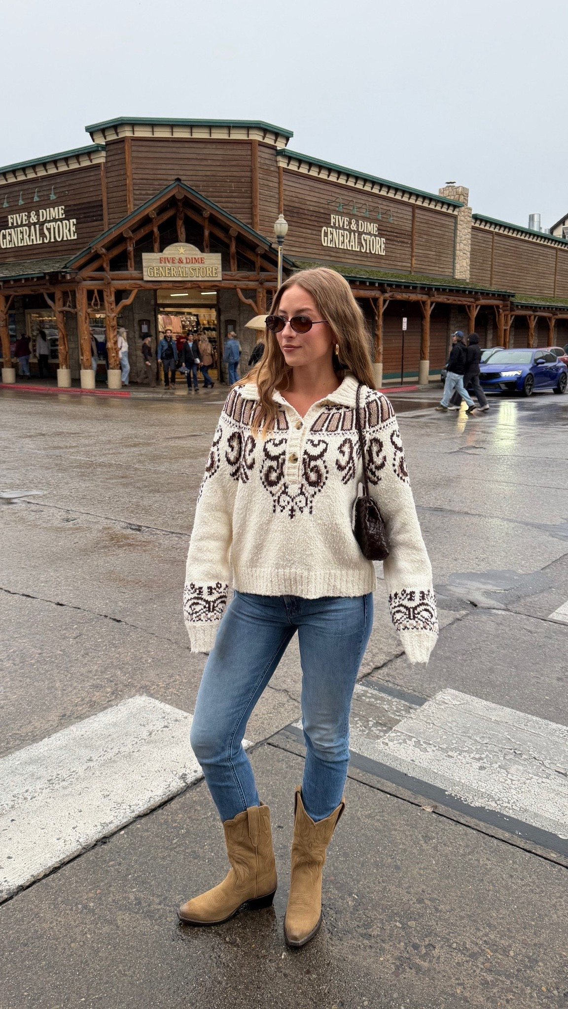 9/27/26 Jackson Hole Night Out 🤠🤎


First night out in downtown Jackson Hole called for all the western fall vibes 🤠🤎 Wearing my Tecovas Sadie boots — I went half a size down from my normal size — with my Mother jeans tucked into them + this western-inspired Anthropologie sweater.

My bag is an older Loeffler Randall find + sunglasses are from Amazon. Linking everything I can from the look here! 🏔️🍂

#LTKootd #LTKSeasonal #LTKTravel