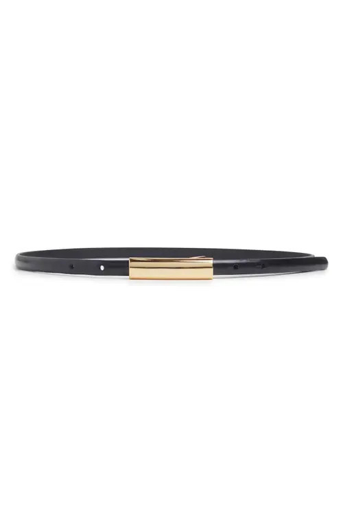 Favorite Daughter The Lady Leather Belt in Black /Gold at Nordstrom, Size Large | Nordstrom