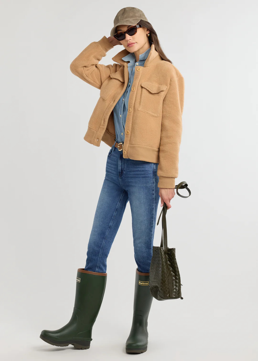 Kentfield Jacket in Sherpa Fleece (Camel) | Dudley Stephens
