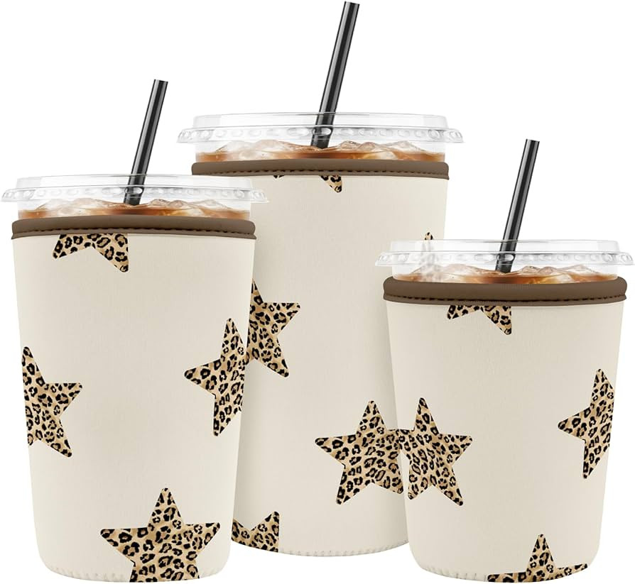 Iced Coffee Sleeve Reusable Cup Sleeves for Cold Drinks Neoprene Plastic Cup Covers for Drinks, S... | Amazon (US)