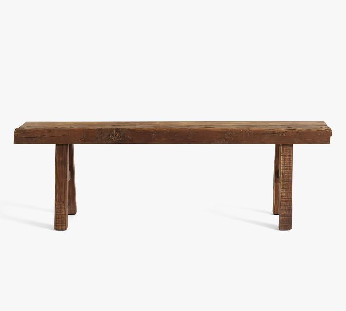 Rustic Reclaimed Wood Bench, Weavers Brown, 60"L | Pottery Barn (US)