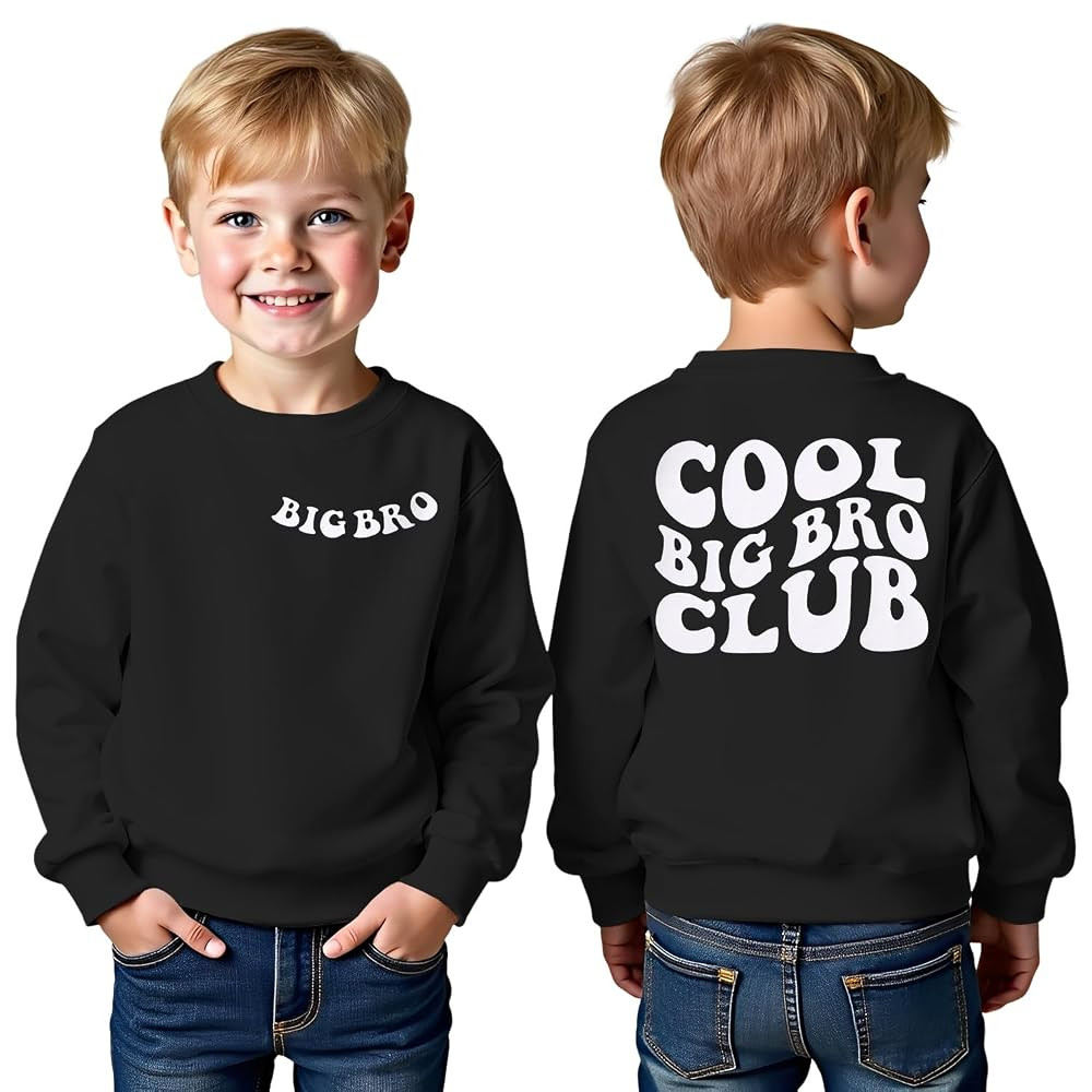Big Brother Sweatshirt Toddler Boy Cool Big Bro Club Pullover Bro Announcement Crewneck Long Slee... | Amazon (US)