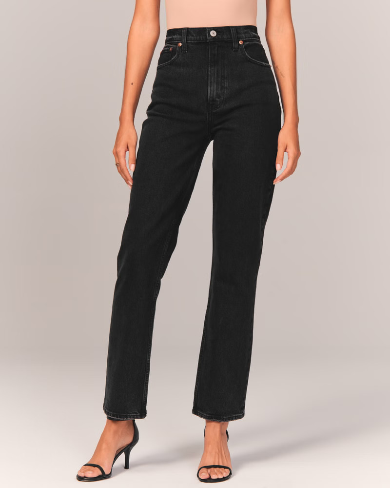 Women's 90s Ultra High Rise Straight Jeans | Women's Bottoms | Abercrombie.com | Abercrombie & Fitch (US)
