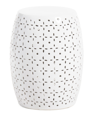14x18 Ceramic Pierced Small Holes Decorative Stool | TJ Maxx
