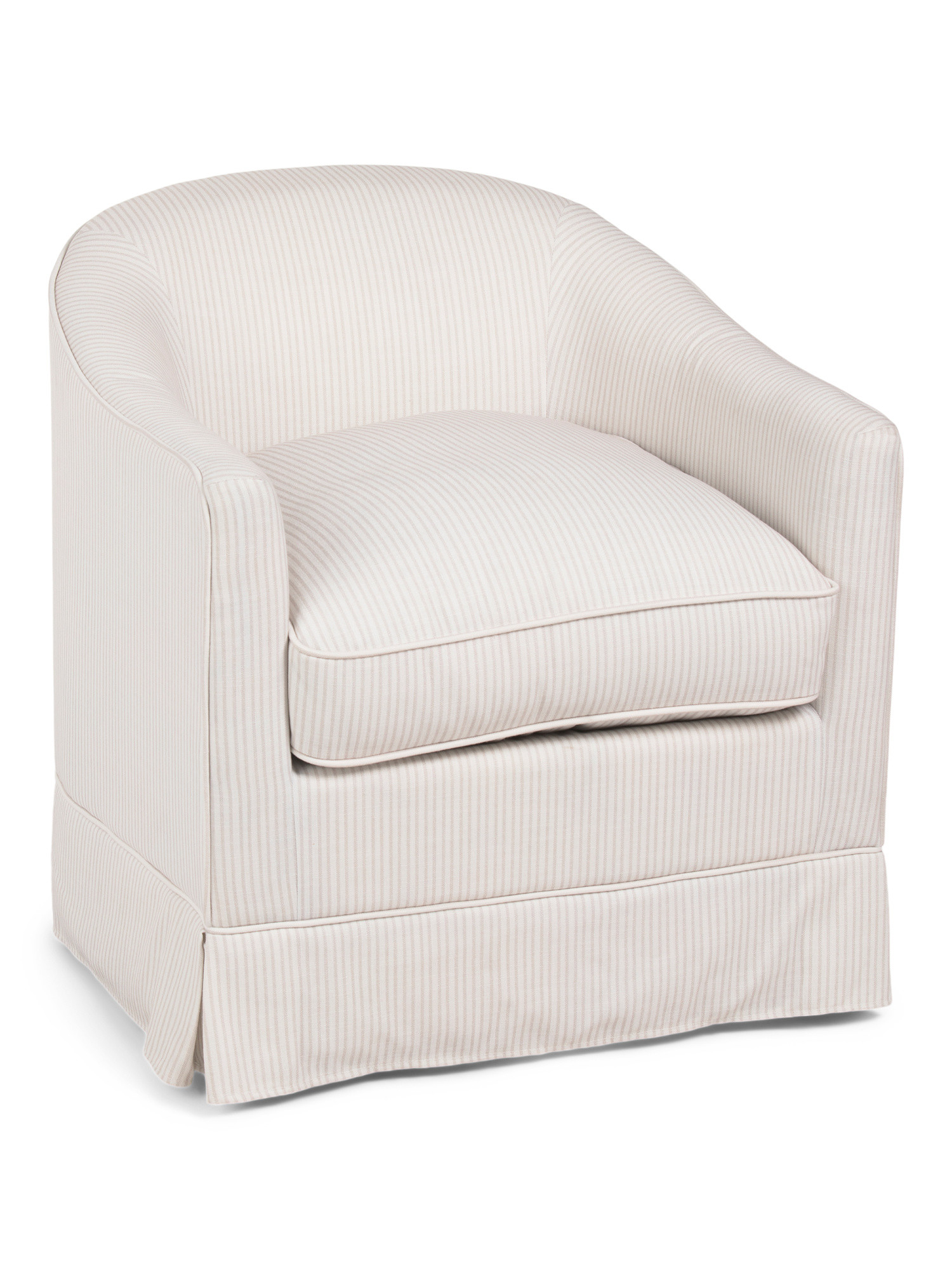 28x27 Scout Striped Swivel Chair With Kick Pleat Skirt | TJ Maxx
