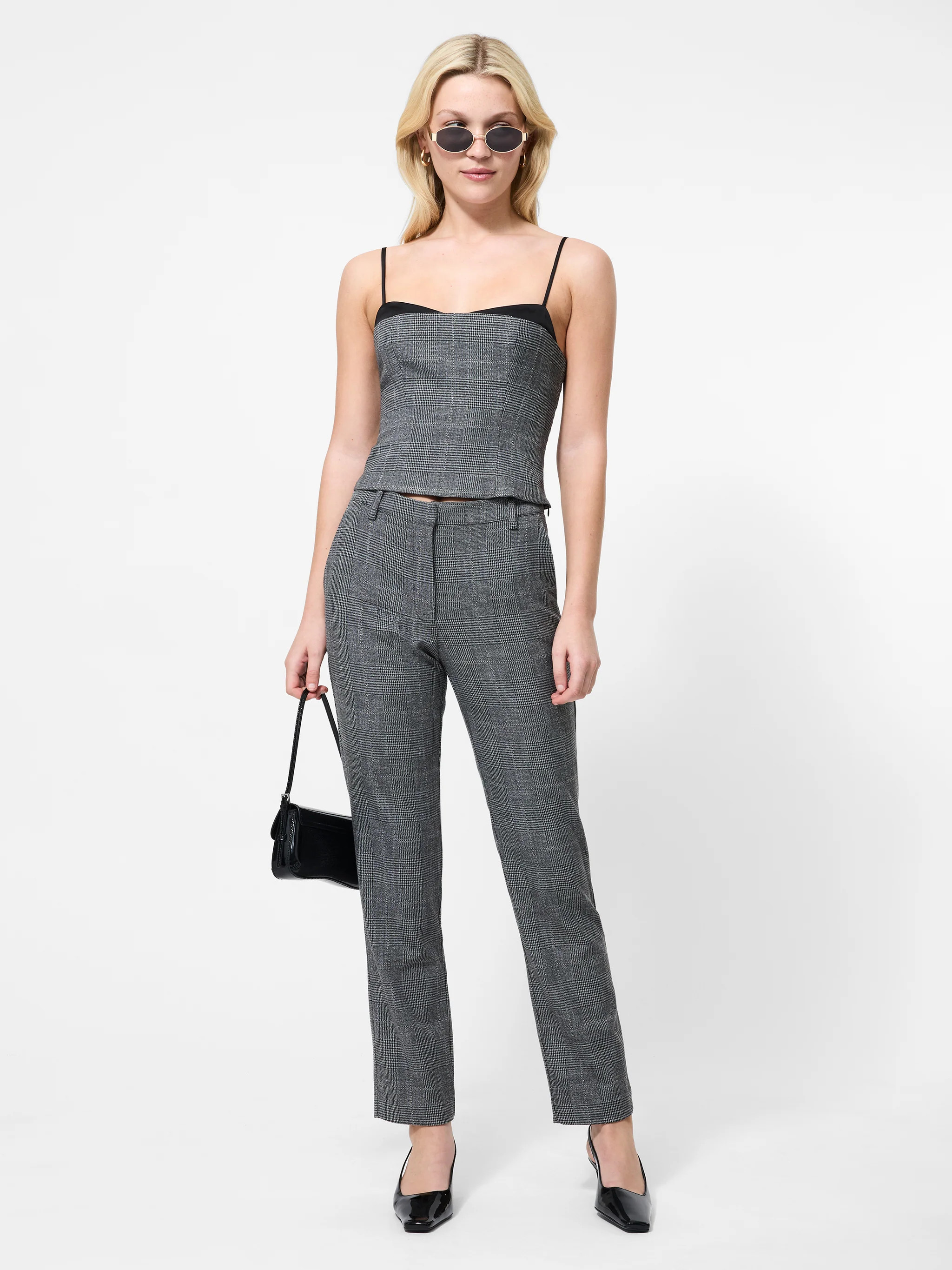 Owen Plaid Peekaboo Corset Top | French Connection (US)