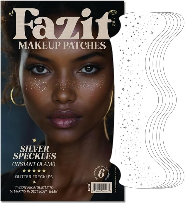 Makeup Patches - Silver - Face Glitter Makeup Speckles - Glow Up Makeup Patches - Face Glitter Sp... | Amazon (US)