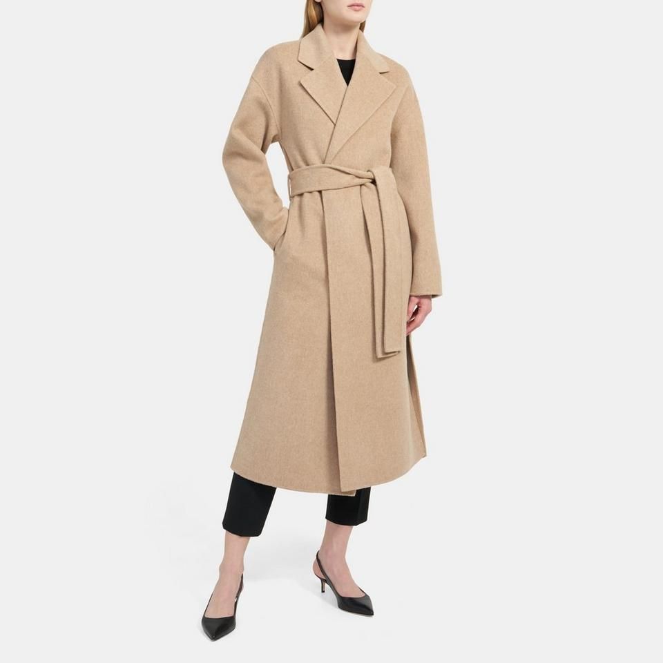 Robe Coat in Double-Face Wool-Cashmere | Theory Outlet