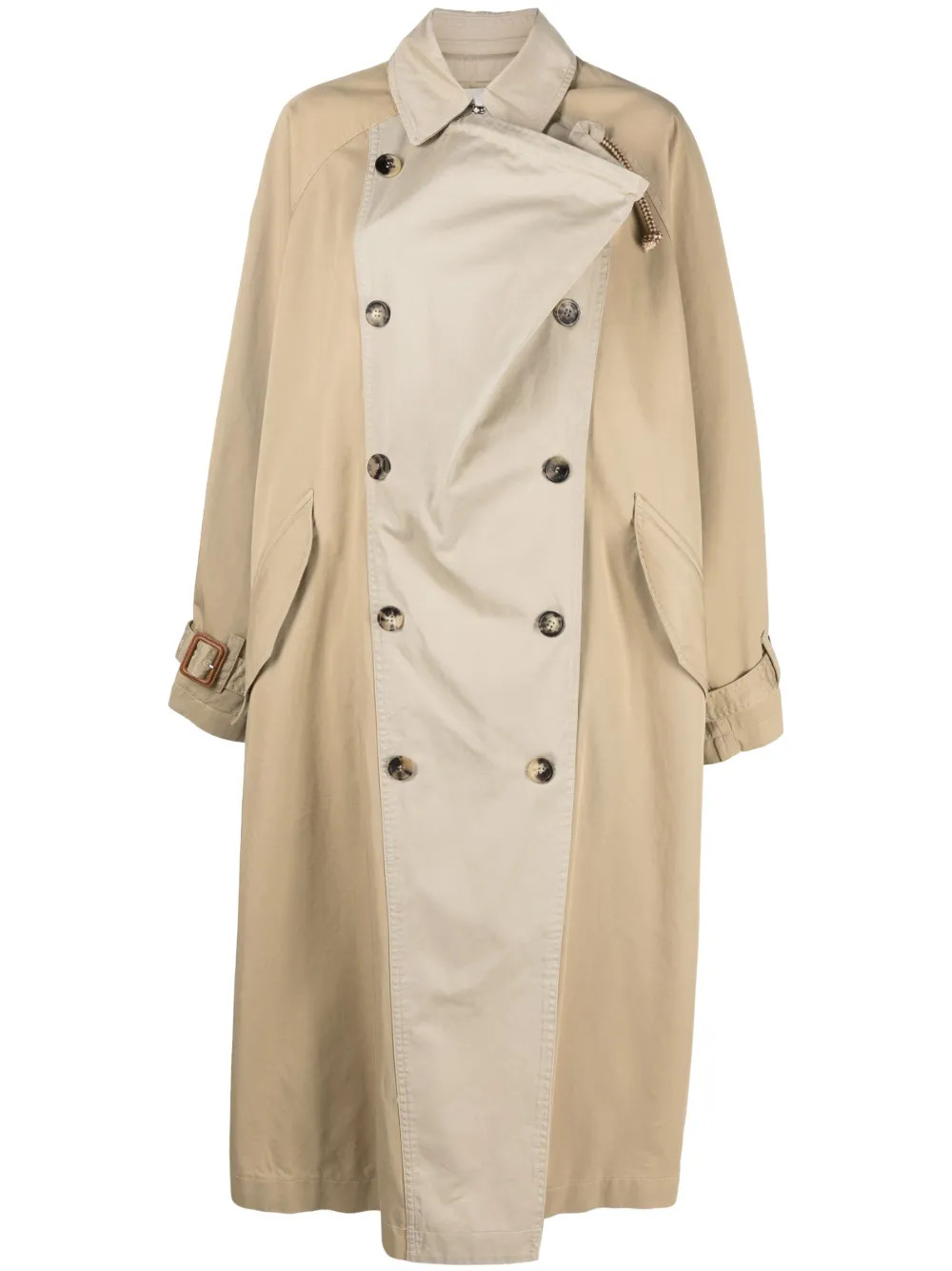 ISABEL MARANT two-tone Cotton Trench Coat - Farfetch | Farfetch Global