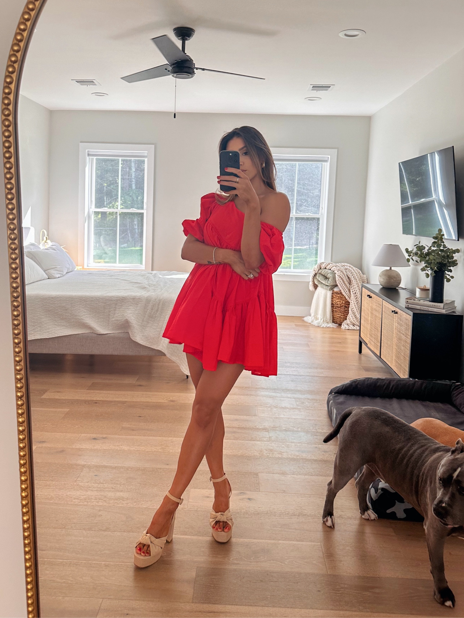 Bridal shower guest 🌹

• off the shoulder mini dress, babydoll dress, red mini dress, summer ootd, platform heels, neutral heel, asos, Showpo, 16 weeks pregnant, bump style, maternity

#LTKFindsUnder100 #LTKBump #LTKSeasonal