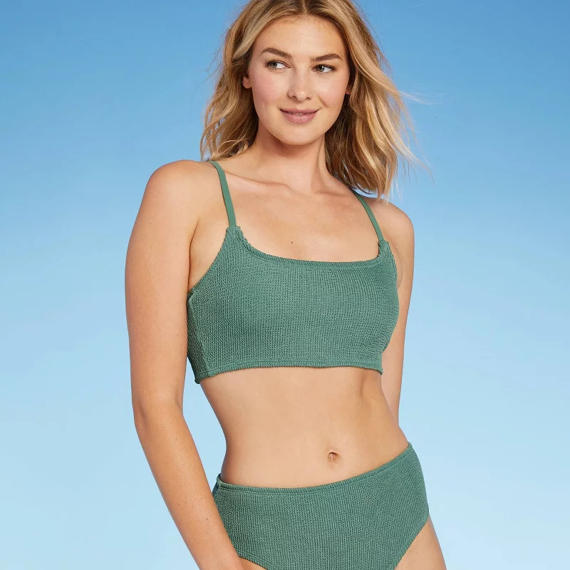 Women's Crinkle Textured Longline Bikini Top - Kona Sol™ | Target