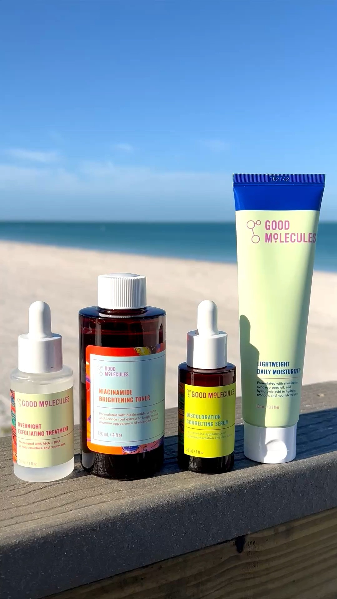 🙌🏼SPRING SKINCARE: #ad Good Molecules is affordable skincare that’s vegan, cruelty free and fragrance free. @goodmolecules #goodmolecules

Available at Ulta too! @ulta 

Lightweight Daily Moisturizer: smooths, hydrates and preps skin for makeup.

Discoloration Correcting Serum: helps uneven skin tone and reduces the appearance of age spots and acne marks.

Overnight Exfoliating Treatment: smooths away dead skin cells and helps unclog pores.

Niacinamide Brightening Toner: helps promote bright even skin with less visible pores. If you have hyperpigmentation, uneven skin tone, dark spots, enlarged pores or dullness, this product is for you.

#ulta #ultabeauty #skincare

#LTKSeasonal #LTKOver40 #LTKvlog #LTKU #LTKTravel #LTKselfcare #LTKBeauty #LTKSwim #LTKFestival