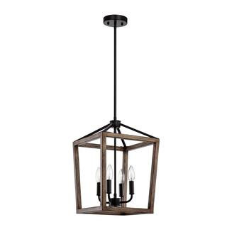 Heller 4-Light Matte Black Indoor Chandelier with Light Kit | The Home Depot