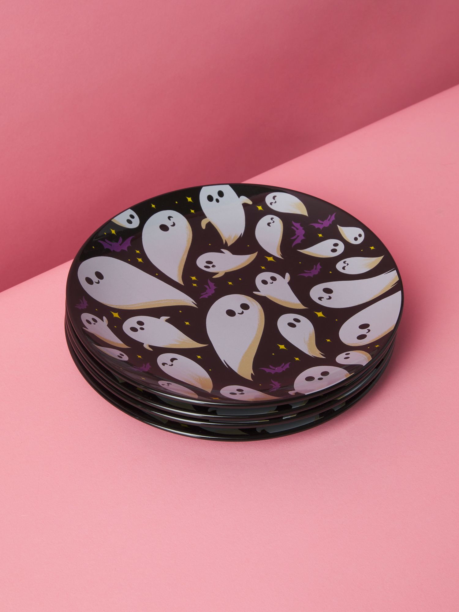 4pk 7.5in Stoneware Ghost Print Appetizer Plates | HomeGoods