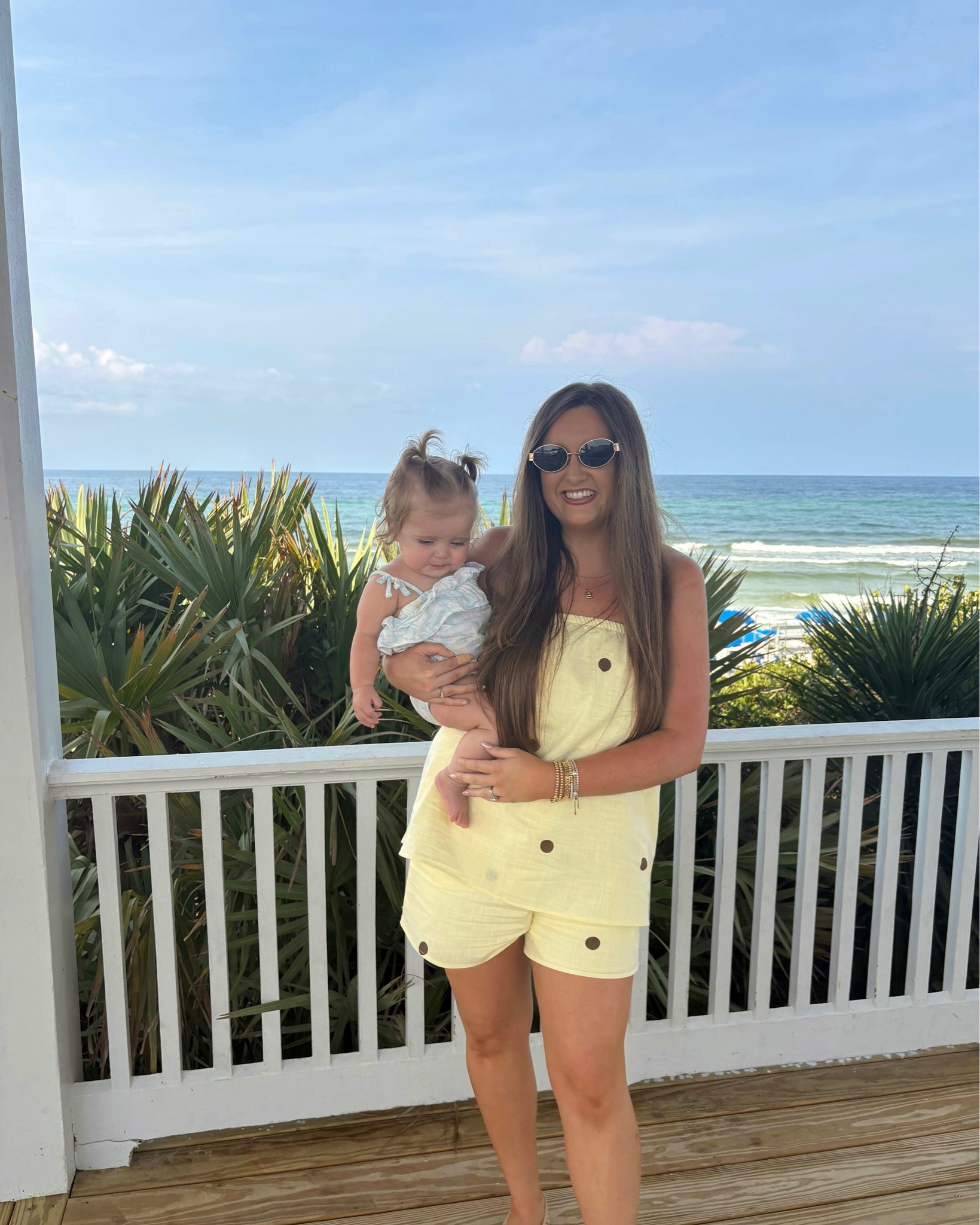 a fun friday of pretty beach views & birthday celebrations for our grandma 🫧🍋‍🟩🌴🌊🤍🐚 say LINKS for outfit!! #beachdays #seaside #seasidefl #amazonset