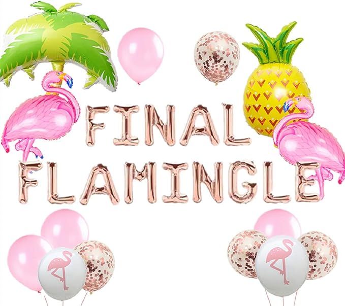 JeVenis Set of 20 Rose Gold Final Flamingle Balloons Flamingo Bach Balloons Flamingo Bachelorette... | Amazon (US)