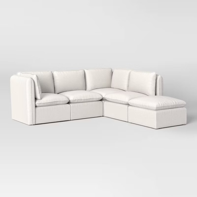 5pc Haven French Seam Modular Sectional Cream - Threshold™ | Target