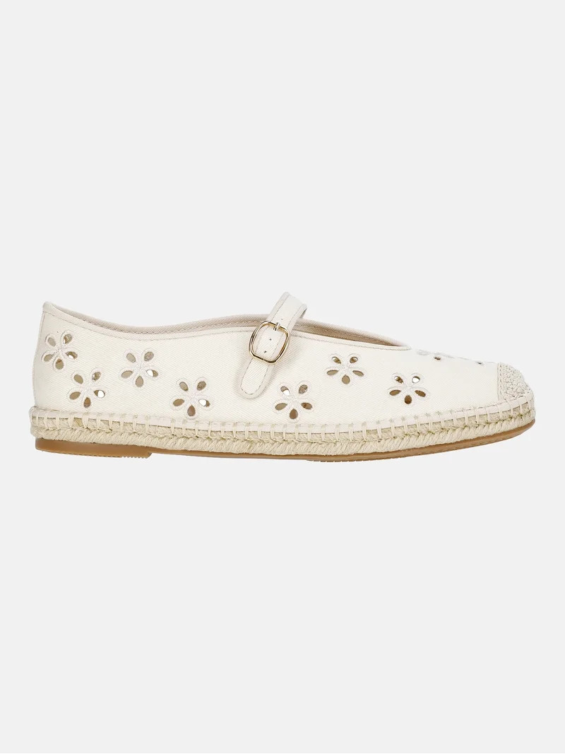 Free Assembly Women's Floral Cut Out Mary Jane Espadrilles | Walmart (US)